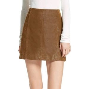 Free People Modern Femme Vegan mini skirt chestnut